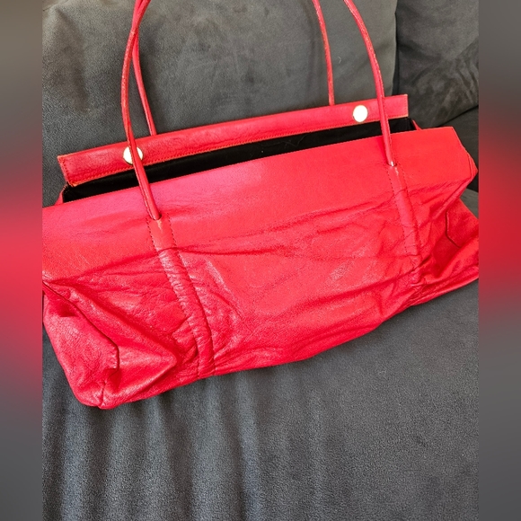 Italian Red Leather Handbag from Carla Mancini - Picture 1 of 9